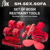 SM Sex Toys, BDSM Spanking Bench with Adjustable Restraints - Red Bondage Bench with Headrest And Wrist Straps for SM Sex Positions And Submissive Sex - Heavy Duty Adult Spanking Chair for Master/Slave Couples (Discreet Shipping) - Image 10