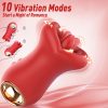 1pc Red Lip And Tongue Masturbator, Clitoral Stimulator, Female Adult Sex Toys With 10 Vibration Modes And Tongue Mode, G-spot Nipple Stimulation Vibrator, Female Adult Erotica, USB Rechargeable, Easy To Carry, Easy To Clean - Image 7