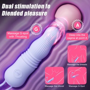AV Vibrator, Bullet Vibrator Sex Toy, Suitable for Female Entertainment, Masturbation, Small Thrust Bullet Vibrator, with Anal Bead Shape, Anti Slip, Rechargeable, Suitable for Public Entertainment, Essential for Romantic Relationships