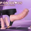 1pc Realistic Strap-On Dildo Vibrator for Women - Adjustable Waist, Liquid Silicone with 10 Vibration Modes, Detachable Anal Stimulator - Battery Operated (380mAh) Adult Sex Toy for Lesbian Couples, Strapless Dildoes for Couples - Image 9