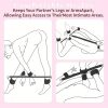 Spreader Bar Sex Toys with Wrist and Ankle Collar Restraint Set Adjustable Handcuffs Collar Restraint Set for Adult Couples BDSM Black - Image 4